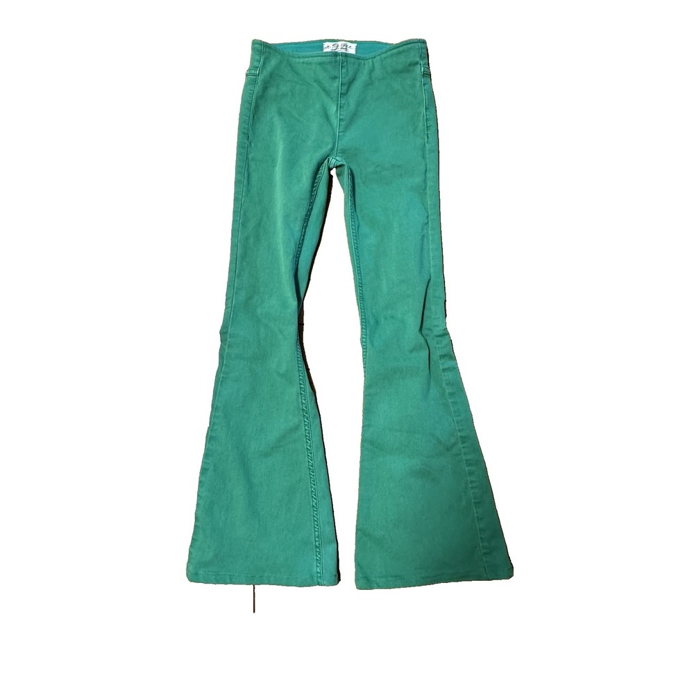 Free People Women's Size 24 Green Flare Pants